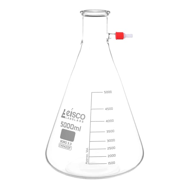 Flask Filtering 5000ml., Conical, with integral side arm, Plastic Screw Thread