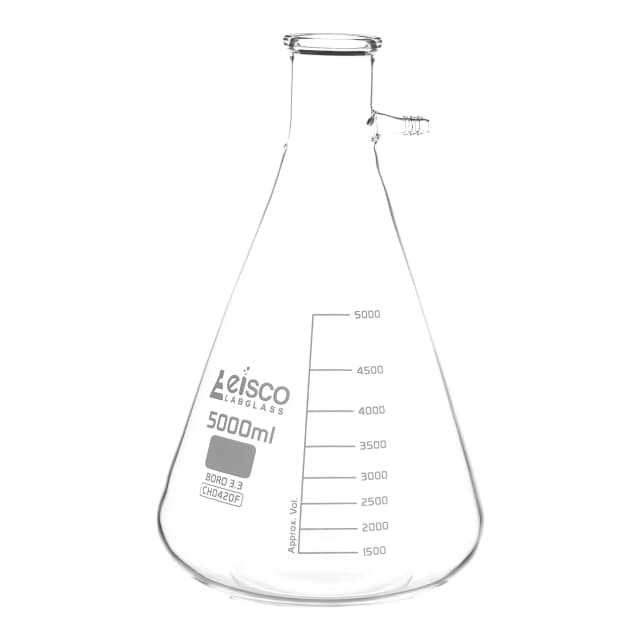 Flask Filtering 5000ml., Conical, with integral side arm, Glass Connector
