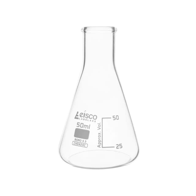 Flask Conical 50ml, narrow neck, borosilicate glass