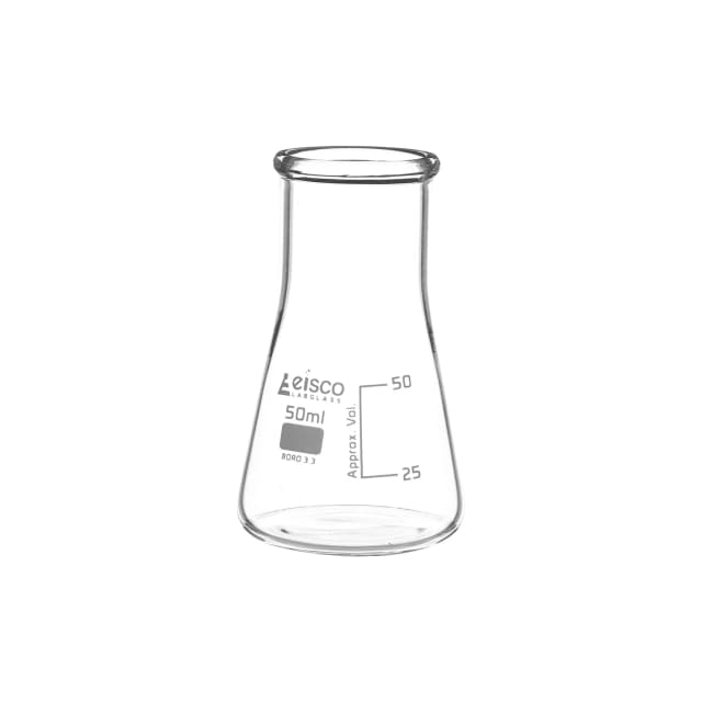 Flask Conical 50ml, wide neck, borosilicate glass