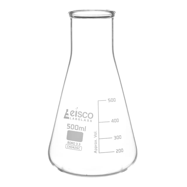 Flask Conical 500ml, wide neck, borosilicate glass