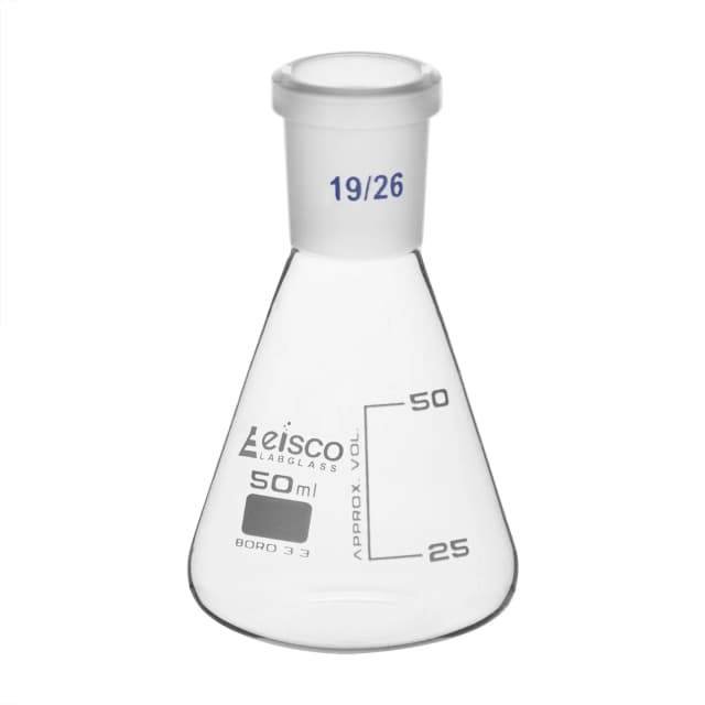 Flask Conical 50ml, Socket size 19/26, narrow neck, with interchangeable joint, borosilicate glass