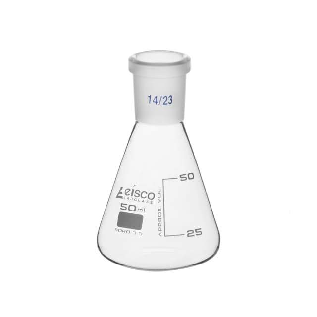 Flask Conical 50ml, Socket size 14/23, narrow neck, with interchangeable joint, borosilicate glass