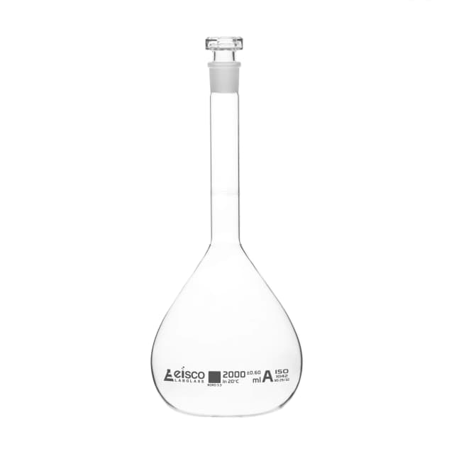 Flasks Volumetric with Hollow Stopper Class - A, cap. 5000ml, Hex. Hollow Stopper, borosilicate glass, White Printing