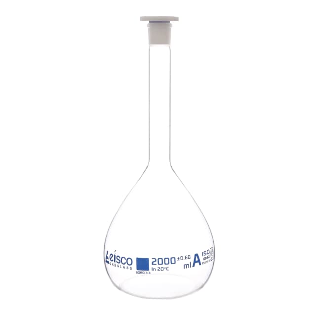 Flask Volumetric class 'A', cap. 5000ml, socket size 34/35, borosilicate glass, Blue Printing