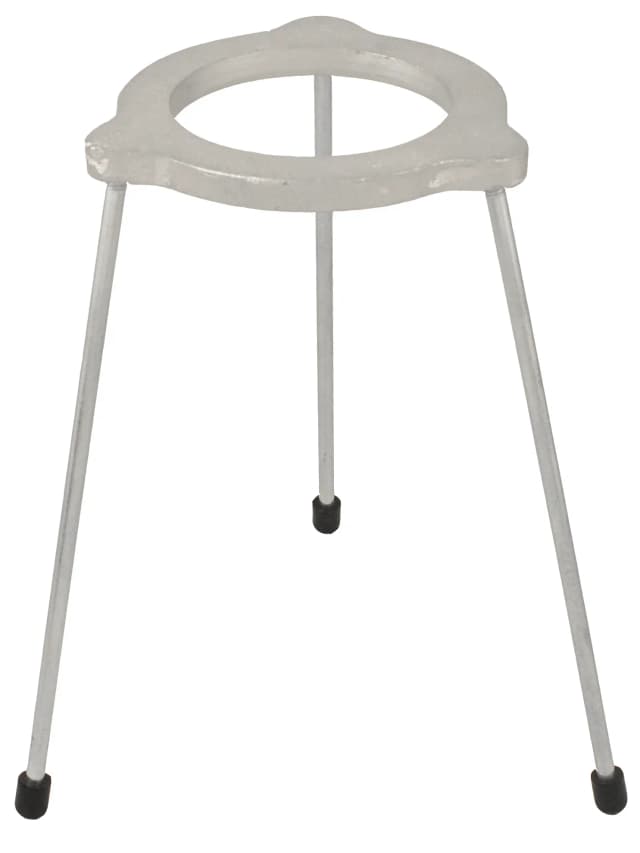 Tripod Stand - Circular, Zinc plated cast iron top, OD 10.5cm, height 21cm. With removable Legs and easy storage