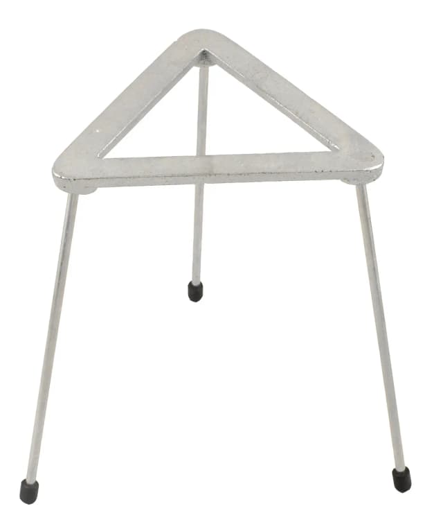 Tripod Stand - Triangular, Zinc plated cast iron top, OD 15cm, height 21cm.