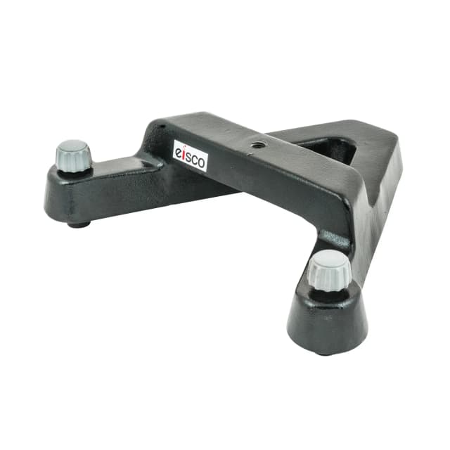 Base Retort Stand 'A' Shape with Levelling Screws, weight 3.5kg, side 25cm.