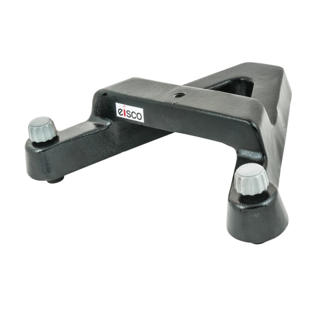 Base Retort Stand 'A' Shape with Levelling Screws, weight 3.8kg, side 28cm.
