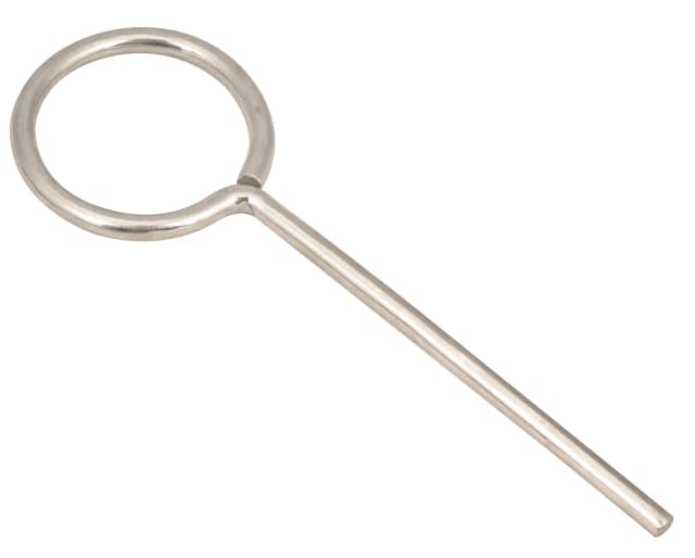 Retort Ring Closed, ID of ring 7cm, length of stem 14cm.