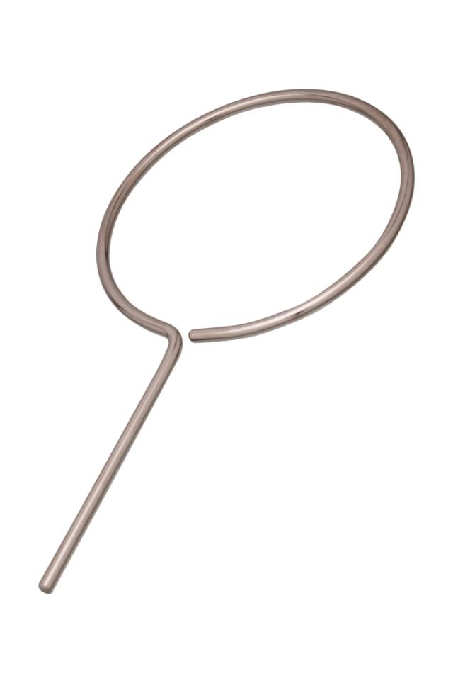 Retort Ring Closed, ID of ring 10cm, length of stem 14cm.