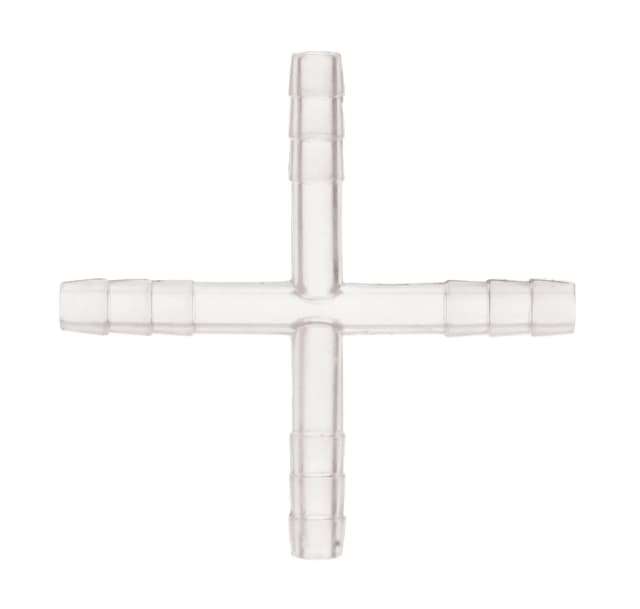 Tubing Connector - Cross Shaped, 6mm, Polypropylene