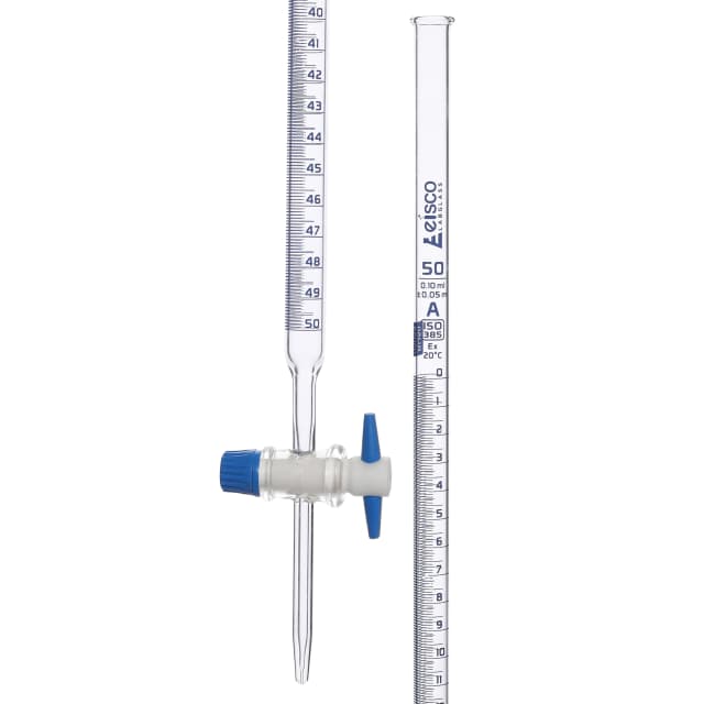 Burettes - Glass, PTFE Key Stopcock, Class A - USP with individual work certificate 50ml