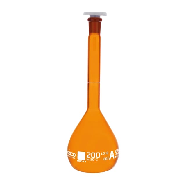 Flasks, Volumetric, Amber Glass, Class A - USP 200ml 14/23