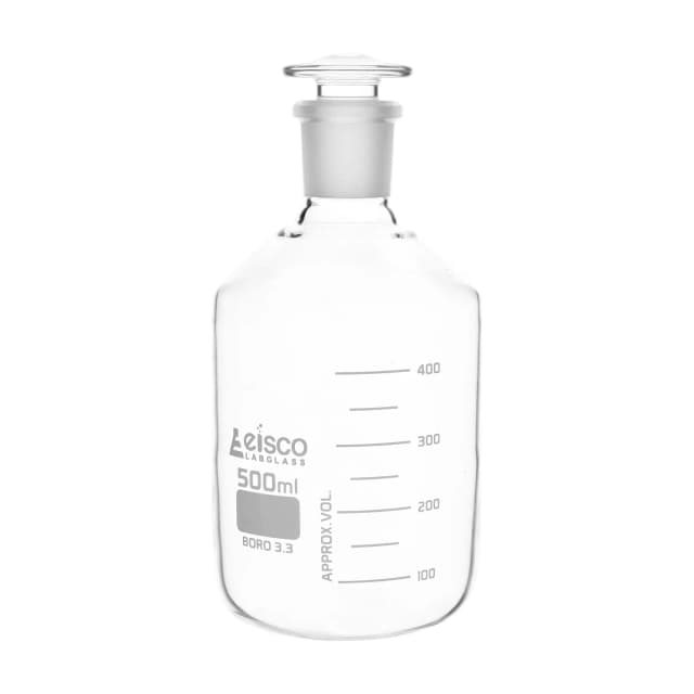 Reagent Bottle Graduated with solid glass stopper cap. 500ml 24/29
