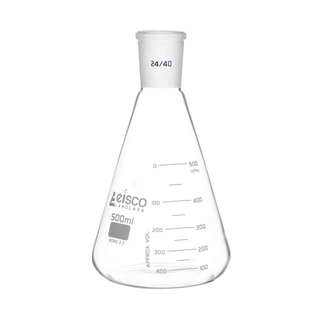 Flasks - Conical Erlenmeyer with Narrow Neck and Interchangeable Joint, ASTM 500ml 24/40