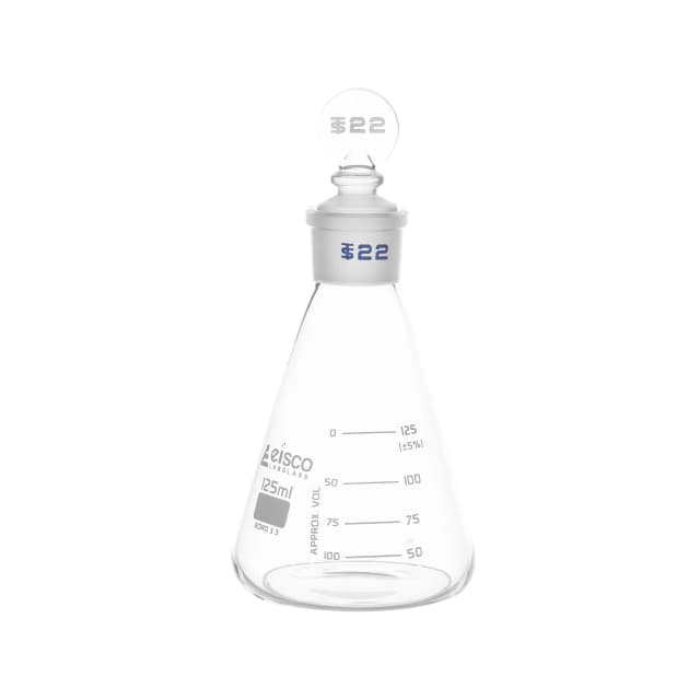 Flasks - Conical Erlenmeyer with Penny Head Stopper ,ASTM,Capacity 125ml