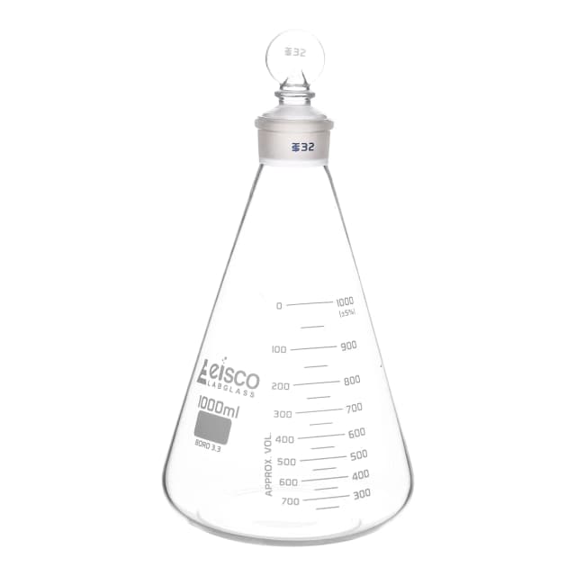 Flasks - Conical Erlenmeyer with Penny Head Stopper ,ASTM,Capacity 1000ml