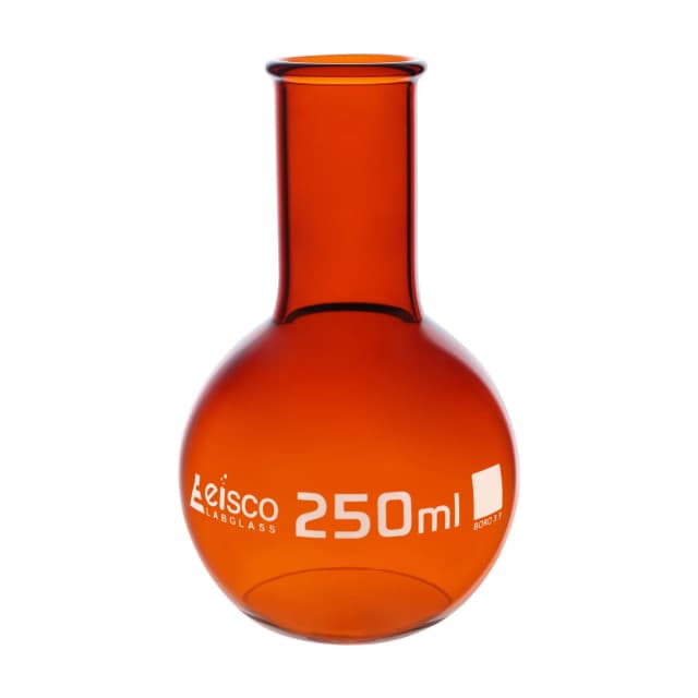 Flasks - Boiling Flat Bottom with Narrow Neck,Amber,Capacity 100ml