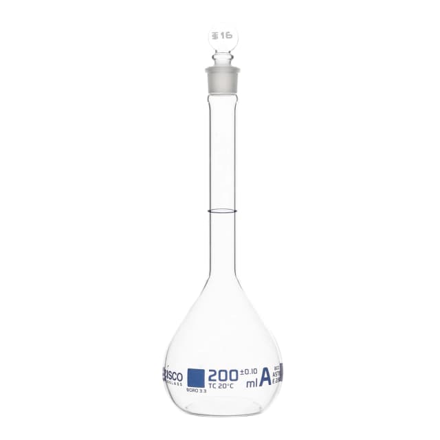 Flasks - Volumetric, Class-A with Solid Glass Stopper and Permanent Blue Ring Mark - ASTM,Capacity,1000ml