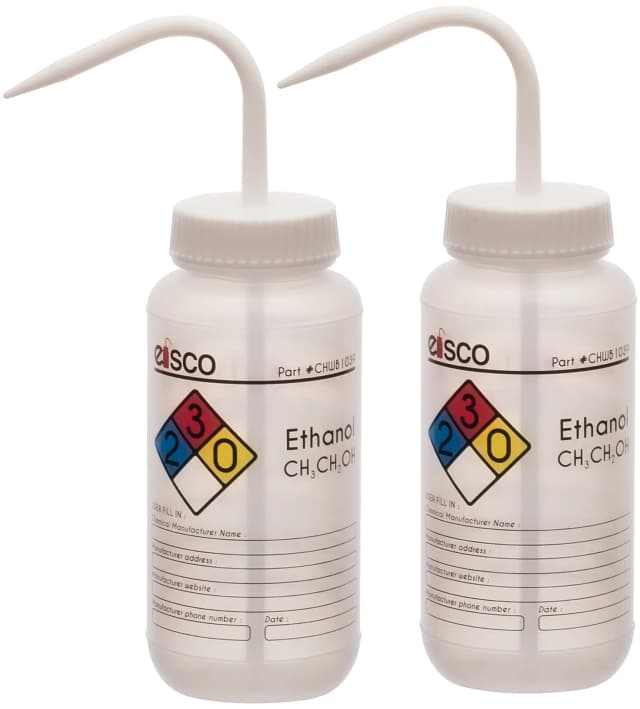 Premium Wash Bottles - Wide Neck, 4 - Color,Capacity 500ml,Ethanol