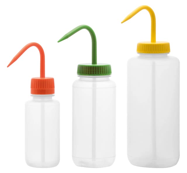 Wash Bottles (LDPE)Premium, wide neck,colored top,1000 ml