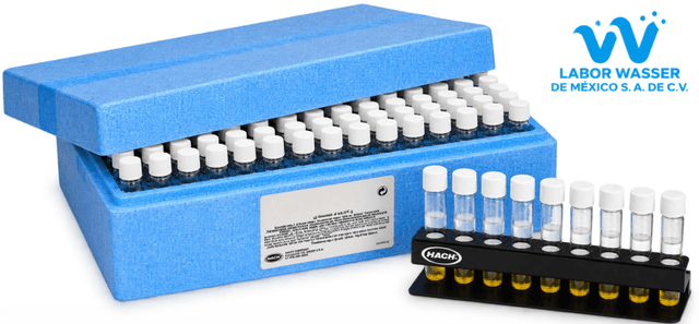 Viales de digestión para DQO, rango alto, paquete de 150 Rango de medición: 20 - 1500 mg/L  Hach