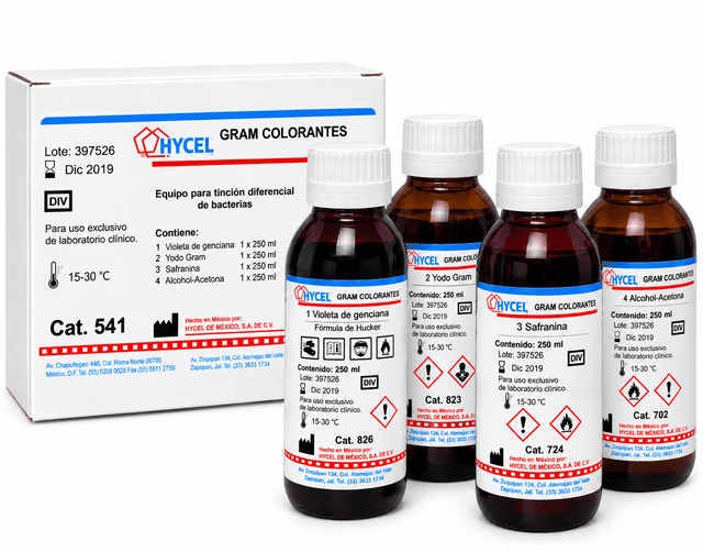 HYCEL. GRAM EQUIPO DE COLORANTES Equipo de 250 mL
