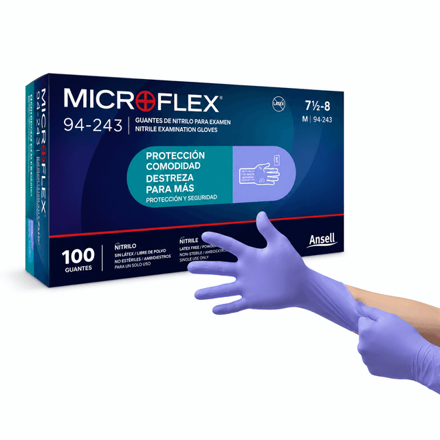 MICROFLEX™ Guantes de Nitrilo puño extendido, Supreno Talla S (CH.) Color morado 94-243 CJ/100PZ