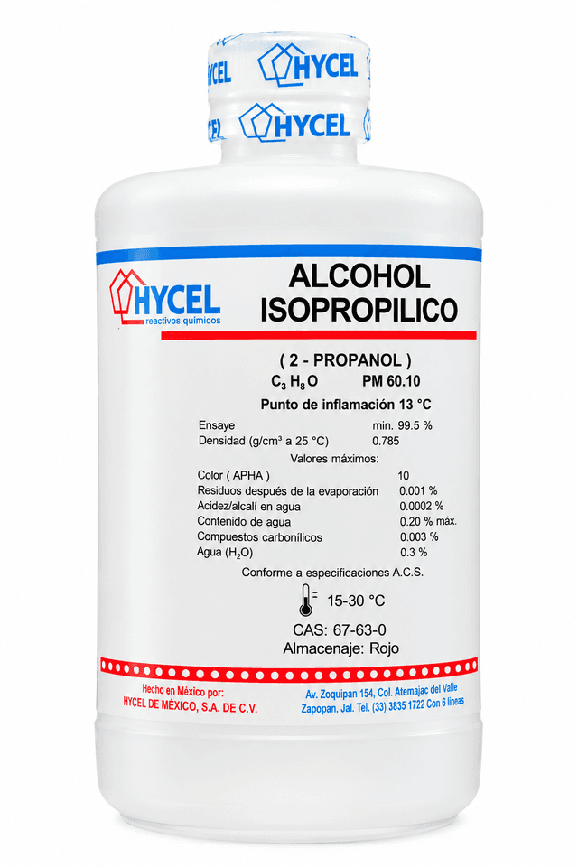 HYCEL. ALCOHOL ISOPROPILICO al 70% Botella de 1L