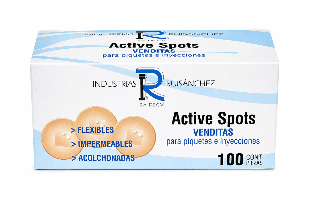 Active Spot, Venditas para Piquetes e Inyecciones, 22 mm Color Piel 100 pzas. INDUSTRIAS RUISÁNCHEZ