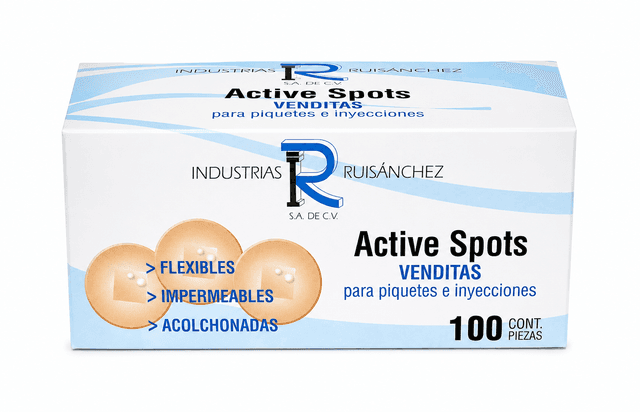 Active Spot, Venditas para Piquetes e Inyecciones, 22 mm Color Piel 100 pzas. INDUSTRIAS RUISÁNCHEZ