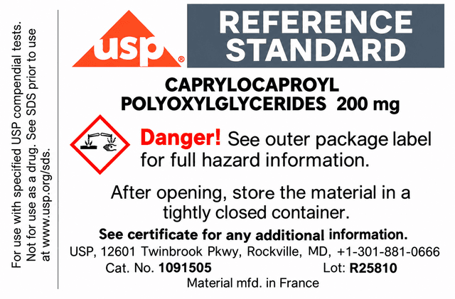 USP Caprylocaproyl polyoxylglycerides United States Pharmacopeia (USP) Reference Standard Vial de 200 mg
