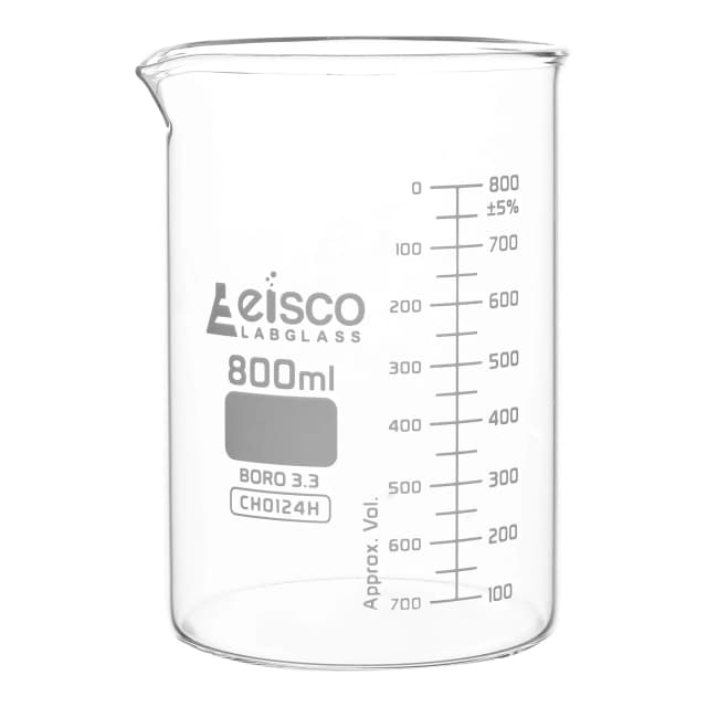 Beakers - Glass - ASTM, Low Form, with spout made of borosilicate glass, graduated, 800 ml