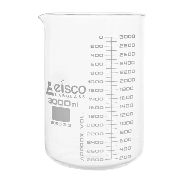 Beakers - Glass - ASTM, Low Form, with spout made of borosilicate glass, graduated, 3000ml