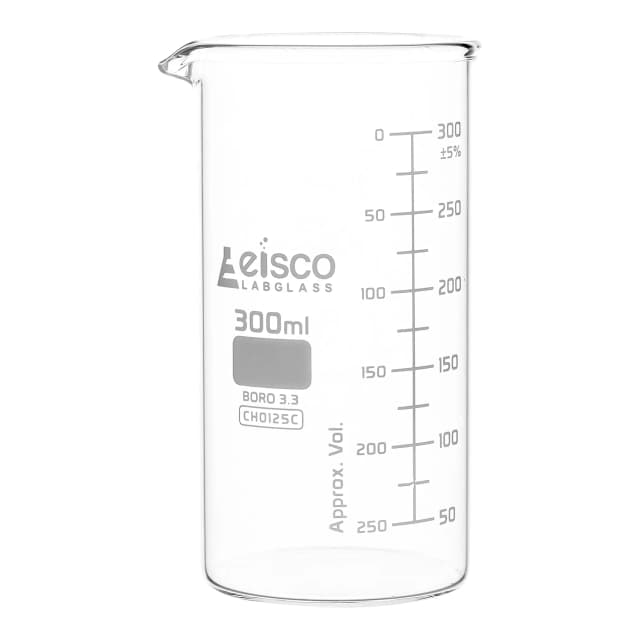 Beakers - Glass - ASTM, Tall Form, with spout made of borosilicate glass, graduated, 300 ml