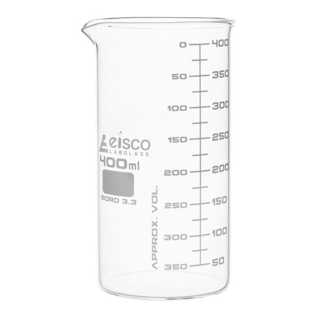 Beakers - Glass - ASTM, Tall Form, with spout made of borosilicate glass, graduated, 400 ml