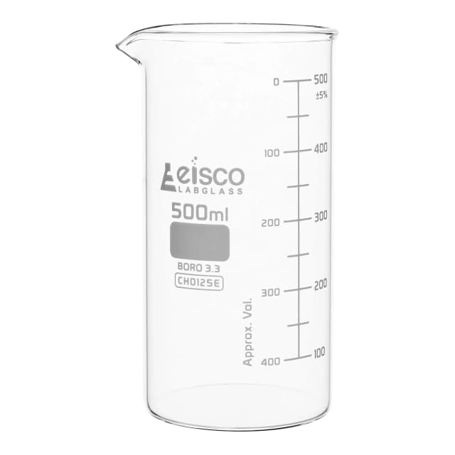 Beakers - Glass - ASTM, Tall Form, with spout made of borosilicate glass, graduated, 500 ml