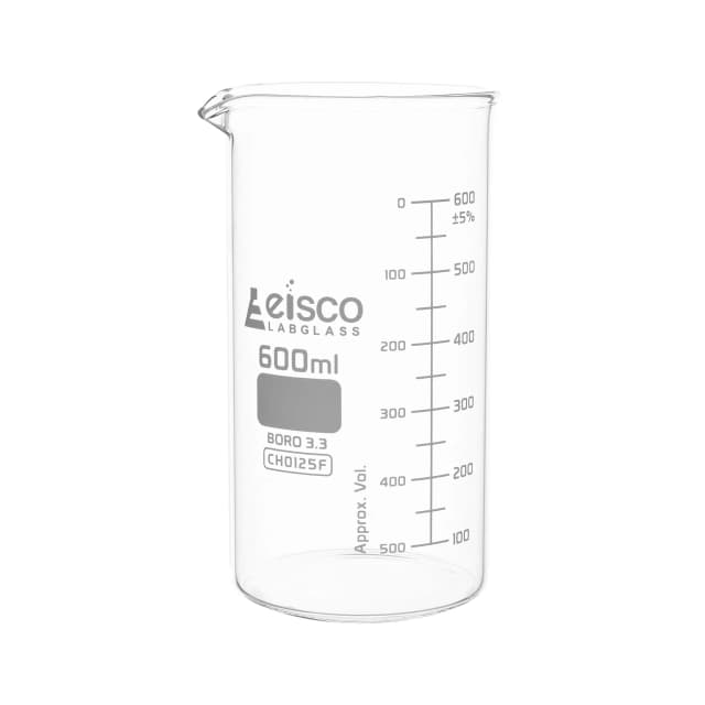 Beakers - Glass - ASTM, Tall Form, with spout made of borosilicate glass, graduated, 600 ml