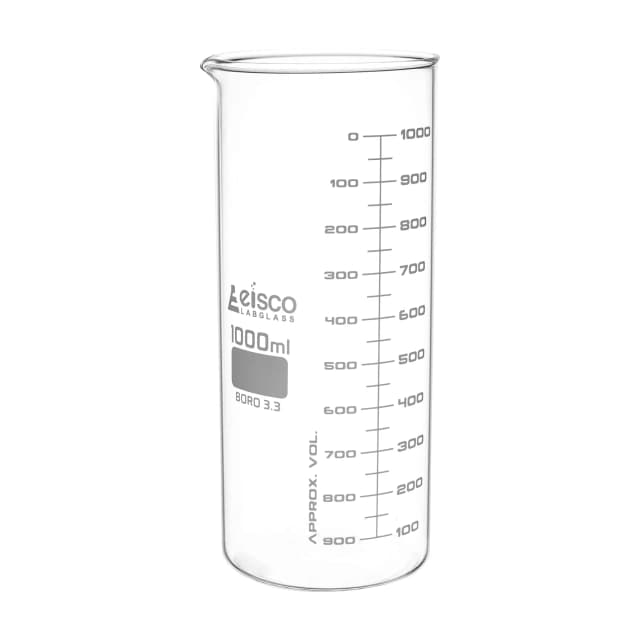 Beakers - Glass - ASTM, Tall Form, with spout made of borosilicate glass, graduated, 1000 ml