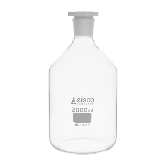 Bottle Reagent, made of borosilicate glass, narrow mouth with acid proof polypropylene stopper 2000ml., socket size 34/35