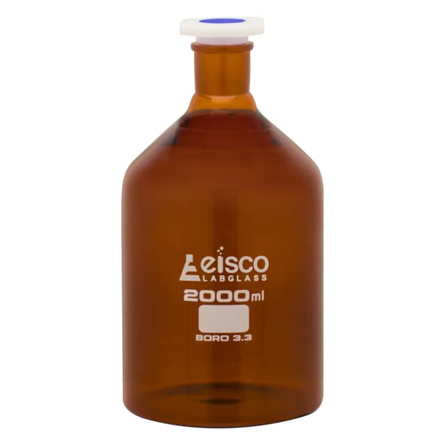 Bottle Reagent, Amber colour, narrow mouth with acid proof polypropylene stopper 2000ml., socket size 34/35