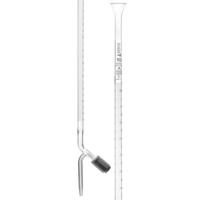 Burettes - PTFE Rotaflow stopcock, capacity 10ml, Sub. Div. 0.05ml Tolerance ± 0.03ml, class 'A', White Graduation
