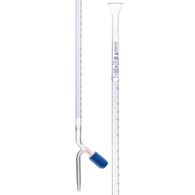 Burettes - PTFE Rotaflow stopcock, capacity 10ml, Sub. Div. 0.05ml Tolerance ± 0.03ml, class 'A', Blue Graduation