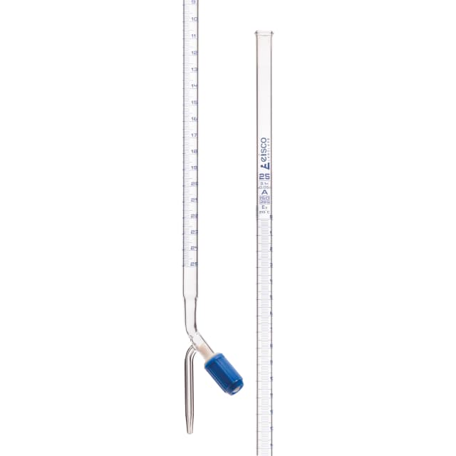 Burettes - PTFE Rotaflow stopcock, capacity 25ml, Sub. Div. 0.10ml Tolerance ± 0.05ml, class 'A', Blue Graduation