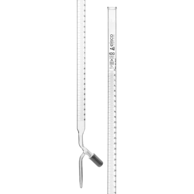Burettes - PTFE Rotaflow stopcock, capacity 100ml, Sub. Div. 0.20ml Tolerance ± 0.10ml, class 'A', White Graduation