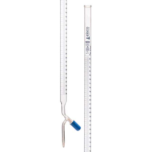 Burettes - PTFE Rotaflow stopcock, capacity 100ml, Sub. Div. 0.20ml Tolerance ± 0.10ml, class 'A', Blue Graduation