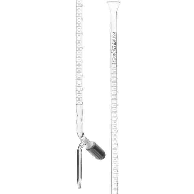Burettes - PTFE Rotaflow stopcock, capacity 10ml, Sub. Div. 0.05ml Tolerance ± 0.05ml, class 'B', White Graduation