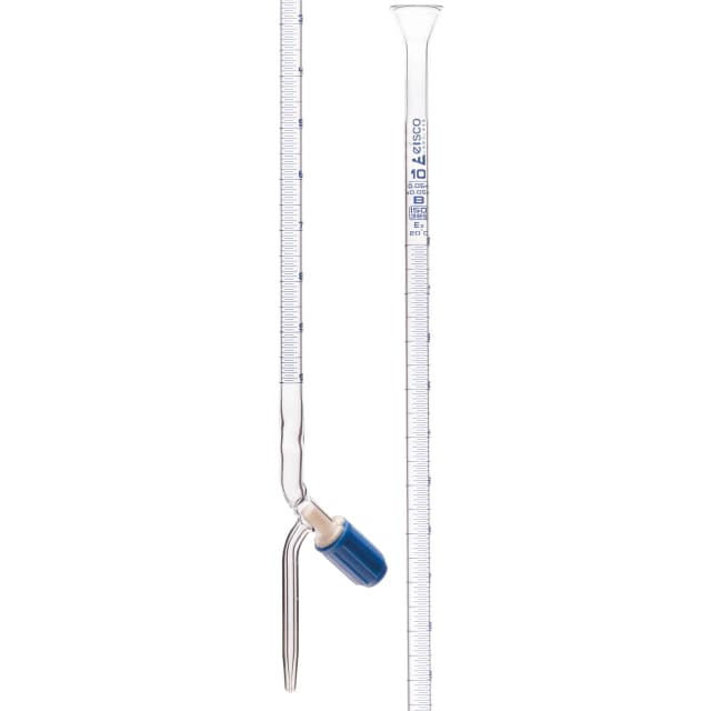 Burettes - PTFE Rotaflow stopcock, capacity 10ml, Sub. Div. 0.05ml Tolerance ± 0.05ml, class 'B', Blue Graduation