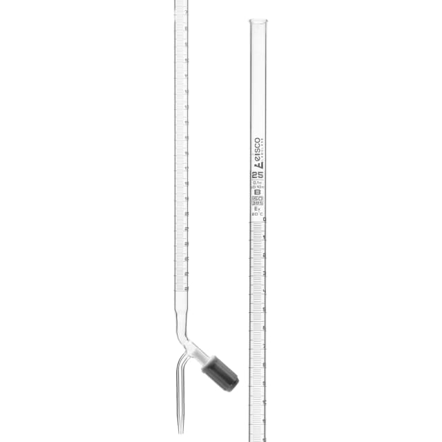 Burettes - PTFE Rotaflow stopcock, capacity 25ml, Sub. Div. 0.10ml Tolerance ± 0.10ml, class 'B', White Graduation